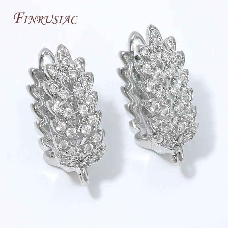18K Gold Plated CZ Huggie Hoop Earring Clasp – DIY Findings Earring Jewelry Findings P3
