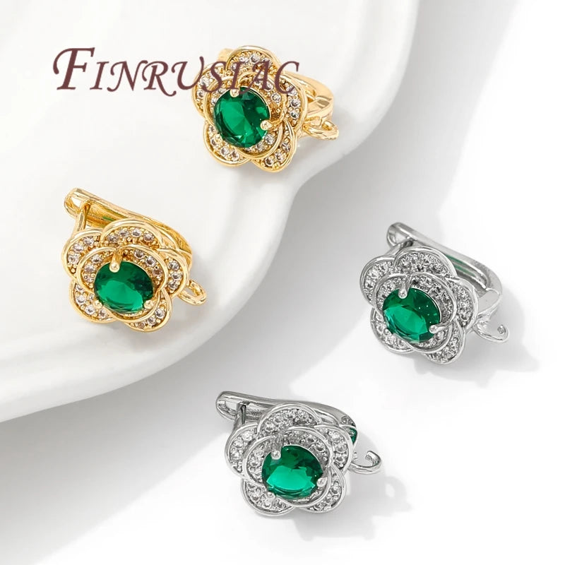 18K Gold Plated Brass Zircon Earring Hook Clasps | DIY Findings Earring Jewelry Findings P3