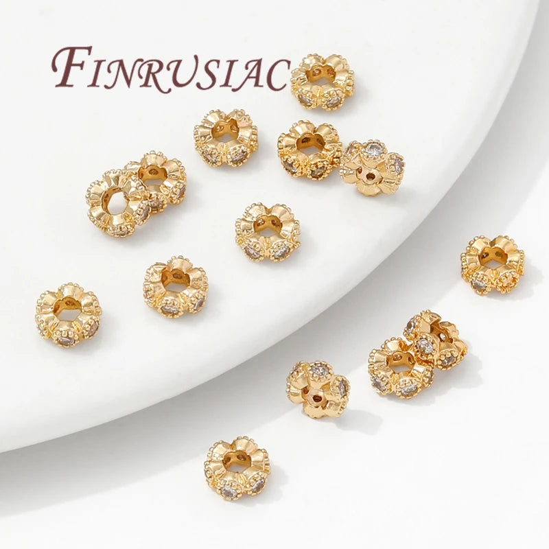 6mm 18K Gold Plated Rhinestone Spacer Beads – DIY Jewelry Making Jewelry Spacer Beads P3