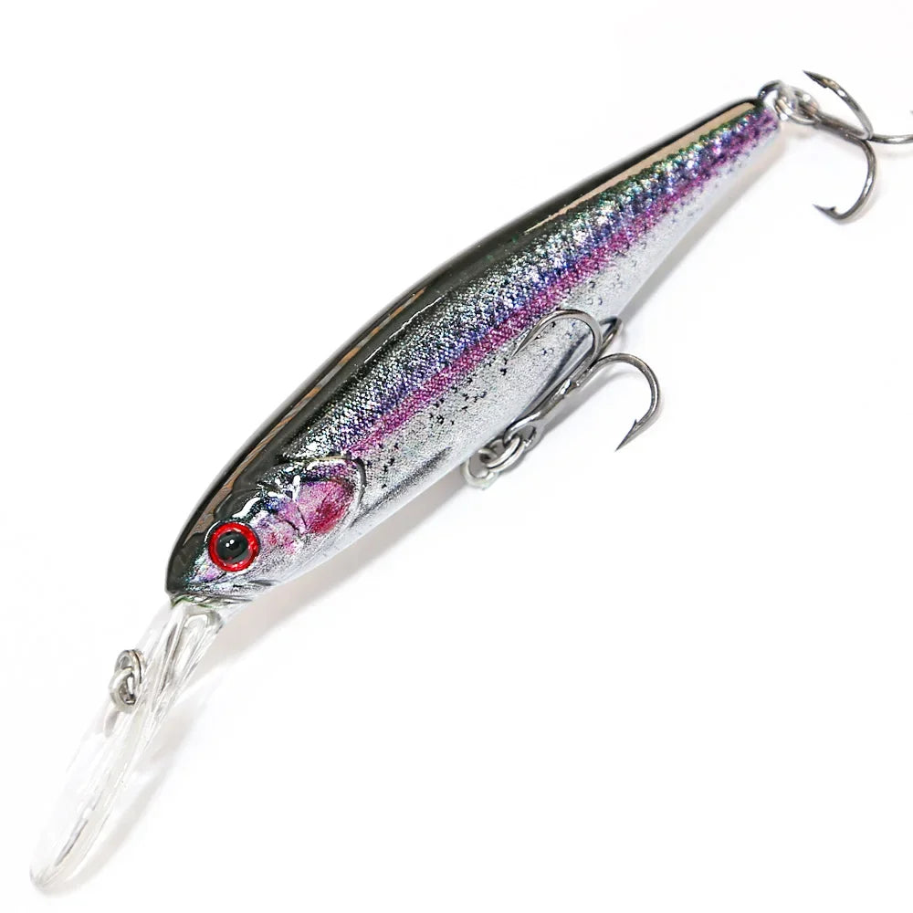 B&U 68mm 3D Suspending Minnow Jerkbait – Bass Pike Lure Suspending Minnow Lure P3 black 1pc-68mm-6.8g