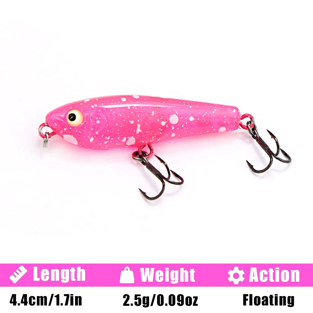 B&U Floating Pencil Topwater Lure – Fresh & Saltwater Topwater Fishing Lure P3 PINK 1PC-44mm-2.5g
