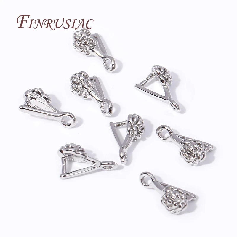 18K Gold Plated Brass Flower Clamp Bail Hooks – DIY Earring Findings Jewelry Findings P3