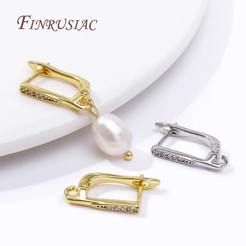 18K Gold Plated French Zircon Earring Hooks – DIY Findings Earring Hook Findings P3