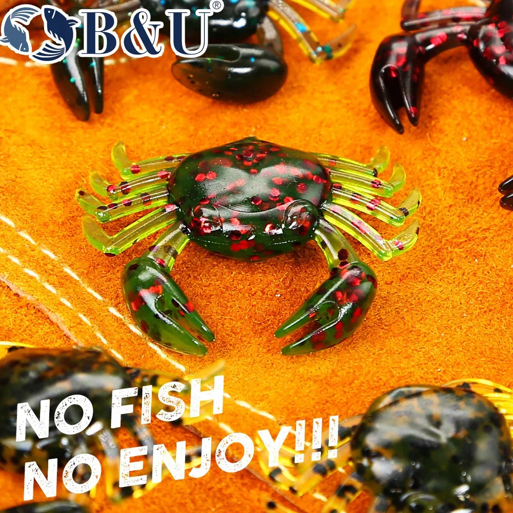 B&U 12pc 3D Soft Crab Lure Set – Bass Wrasse Cod Fishing Soft Fishing Lure P3