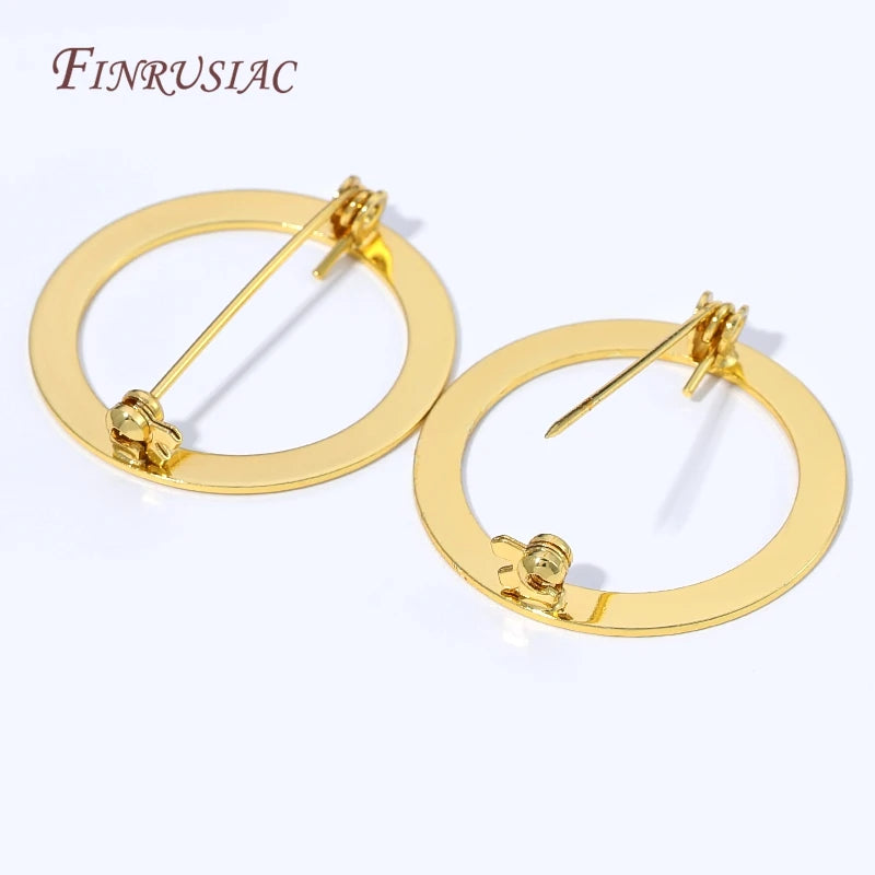 18K Gold Plated Round Brooch Pin Base – DIY Jewelry Finding Brooch Pin Finding P3