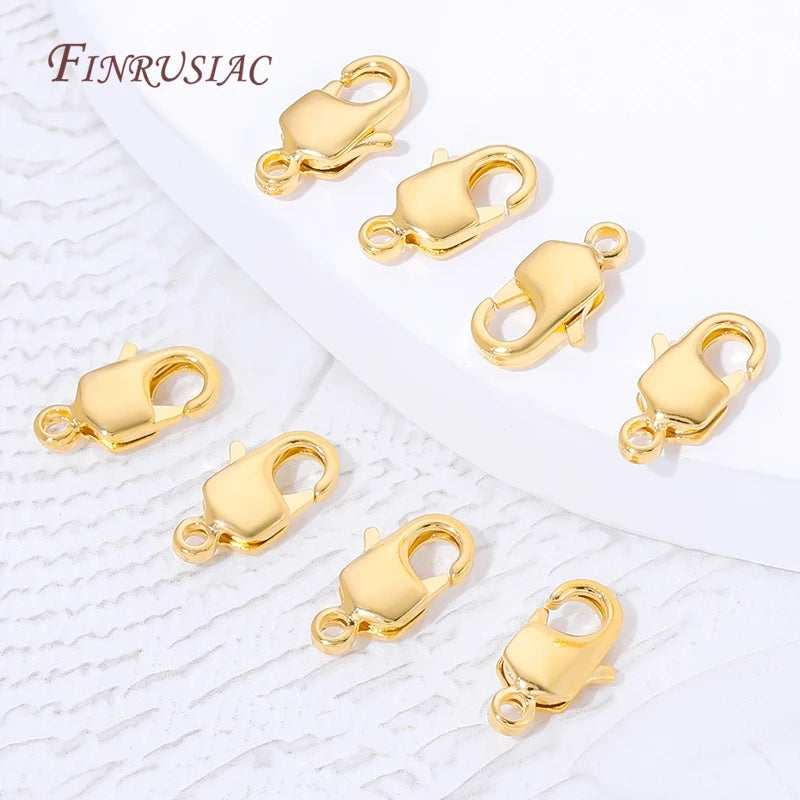 18K Gold Plated Lobster Clasps 10mm 12mm – DIY Jewelry 5/10Pcs Jewelry Clasp Findings P3
