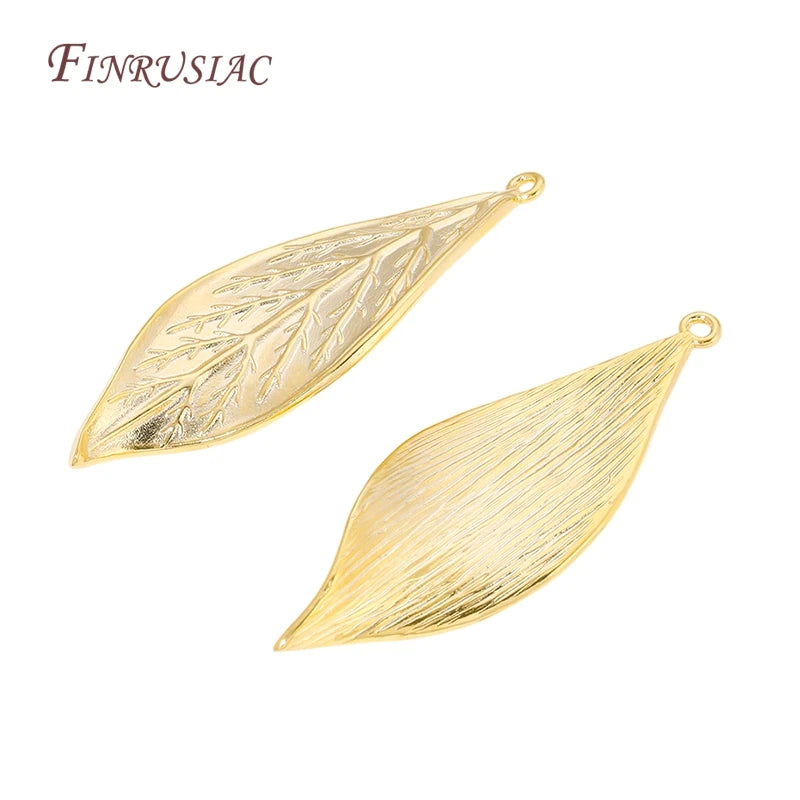 18K Gold Plated Brass Leaf Charm Connectors | DIY Jewelry Jewelry Charm Connectors P3