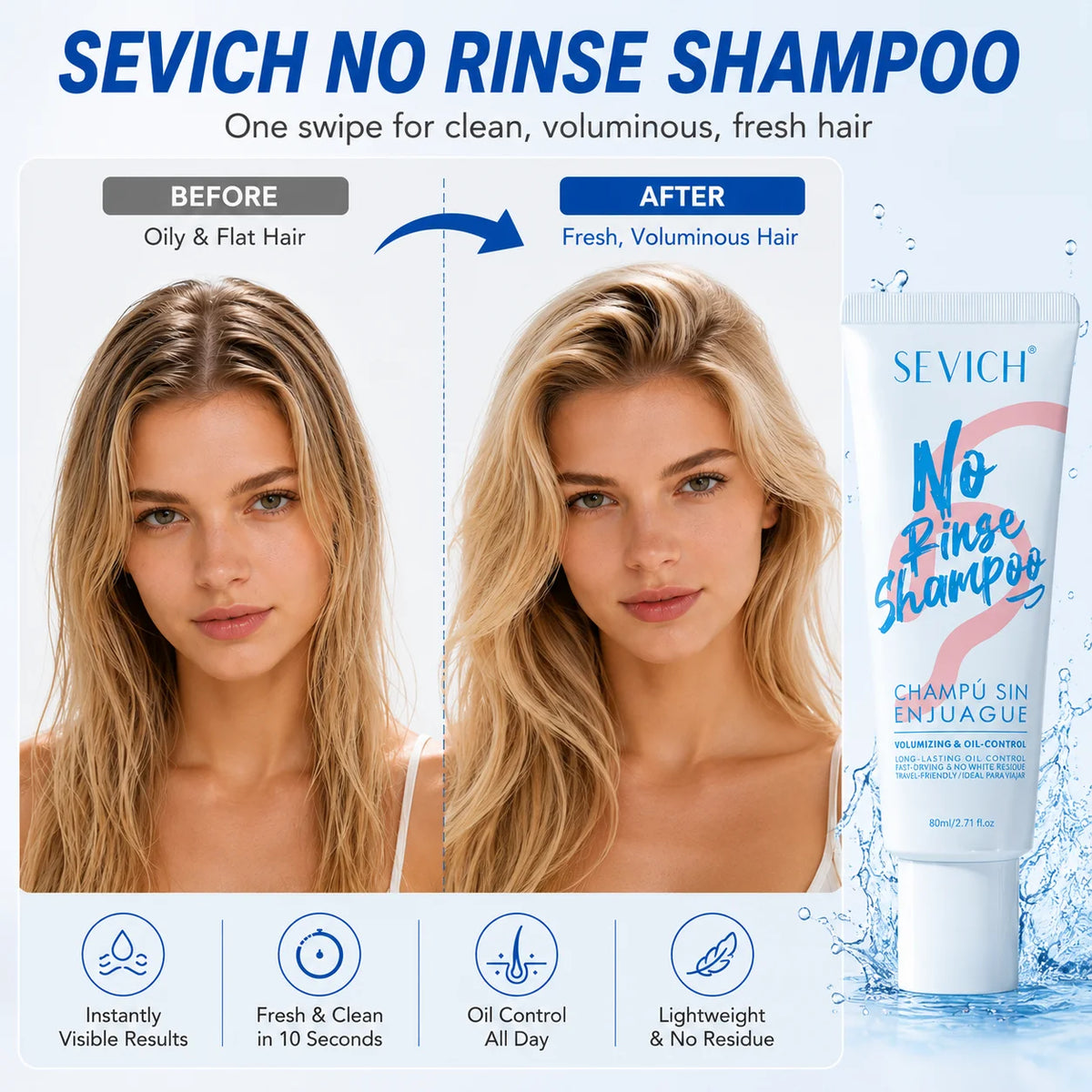 Sevich Dry Shampoo Spray – Oil Absorbing & Volumizing 80ml Dry Shampoo Spray P3