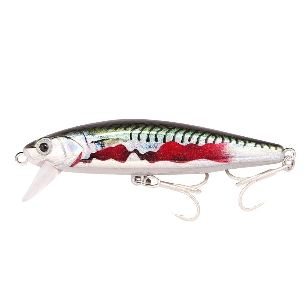 B&U Sinking Saltwater Minnow Lure | Sea Bass & Pike Hard Bait Sinking Minnow Lure P3 green red 1pc-9cm-29.5g