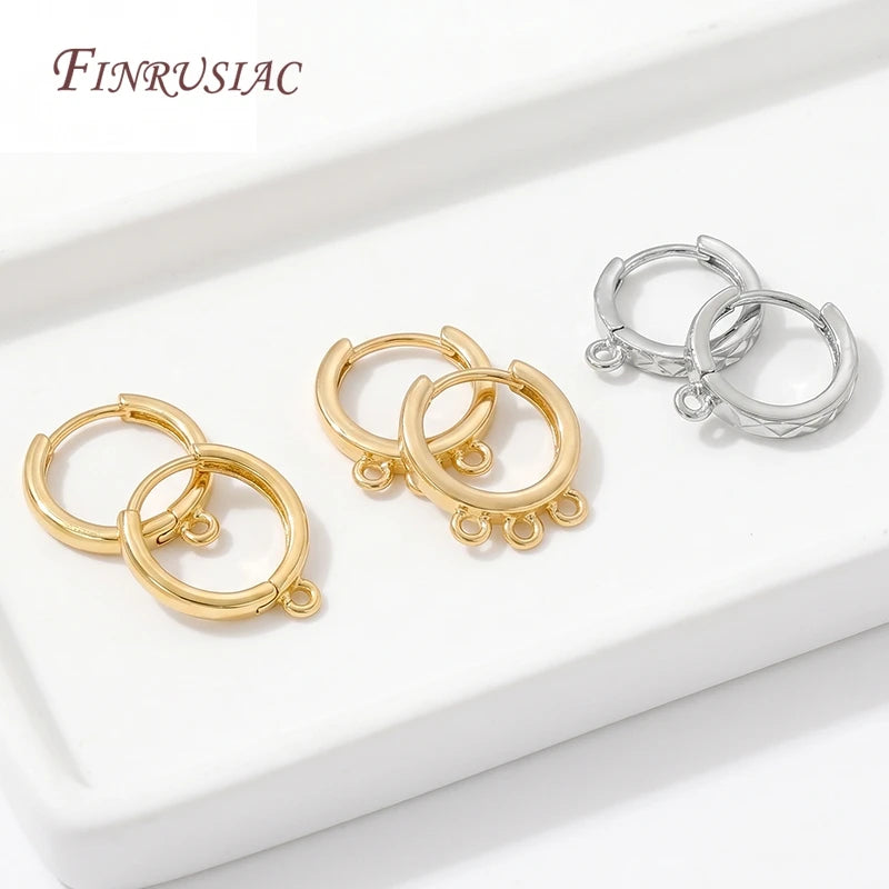 14K Gold Plated Brass Leverback Hoop Earrings – DIY Findings Earring Findings P3