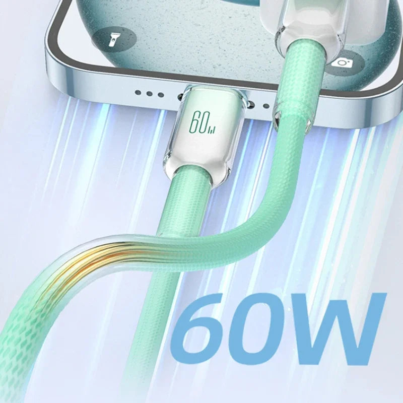 60W USB-C Fast Charging Cable | Braided PD Type-C to C USB-C Charging Cable P3