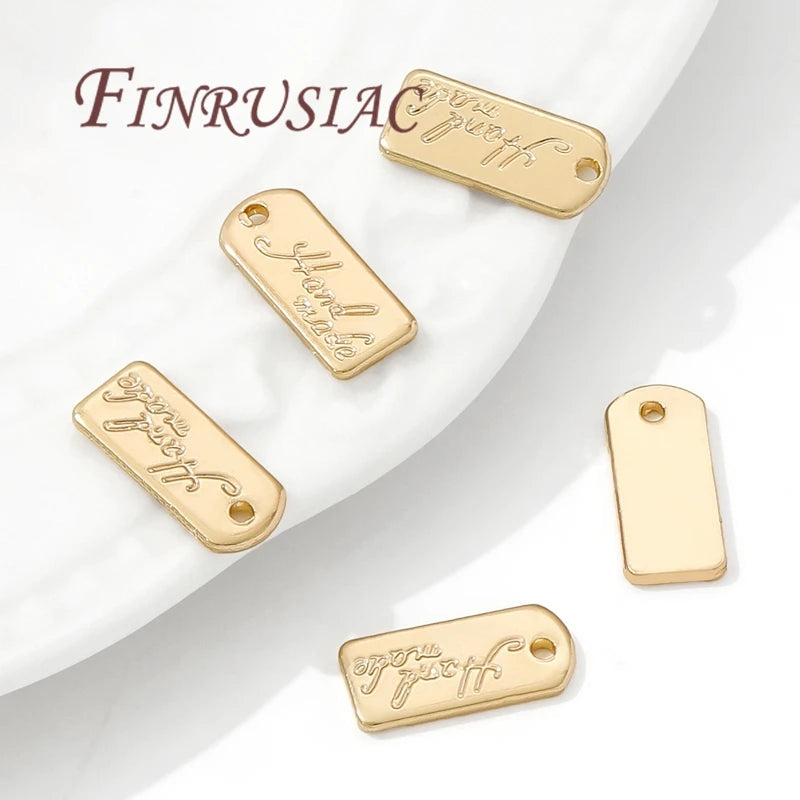 18K Gold Plated Tag Charm | DIY Necklace & Bracelet Finding Jewelry Finding Charm P3
