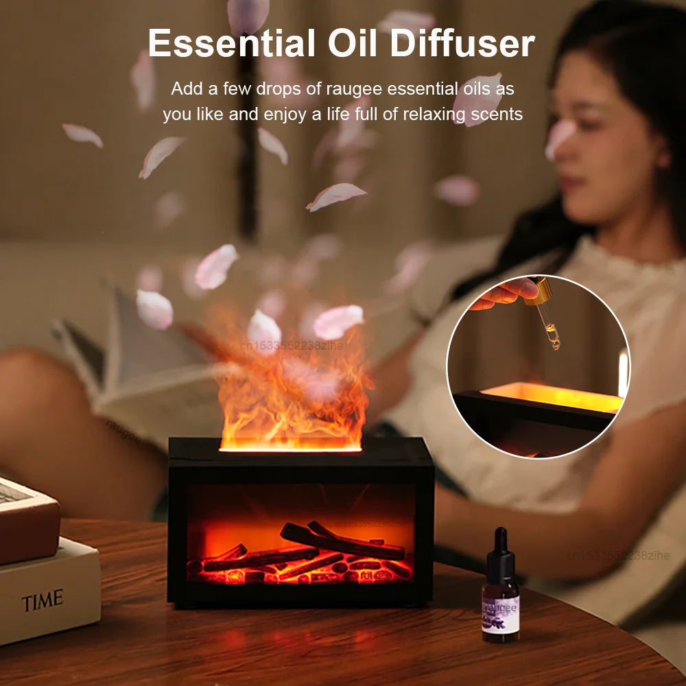 Mini Fireplace Flame Humidifier & Aroma Diffuser – 7 Colors Flame Aroma Diffuser P3