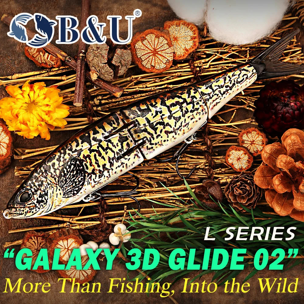 B&U 190mm Multi-Joint Glide Swimbait | Musky Pike Sinking Bait Glide Swimbait Lure P3