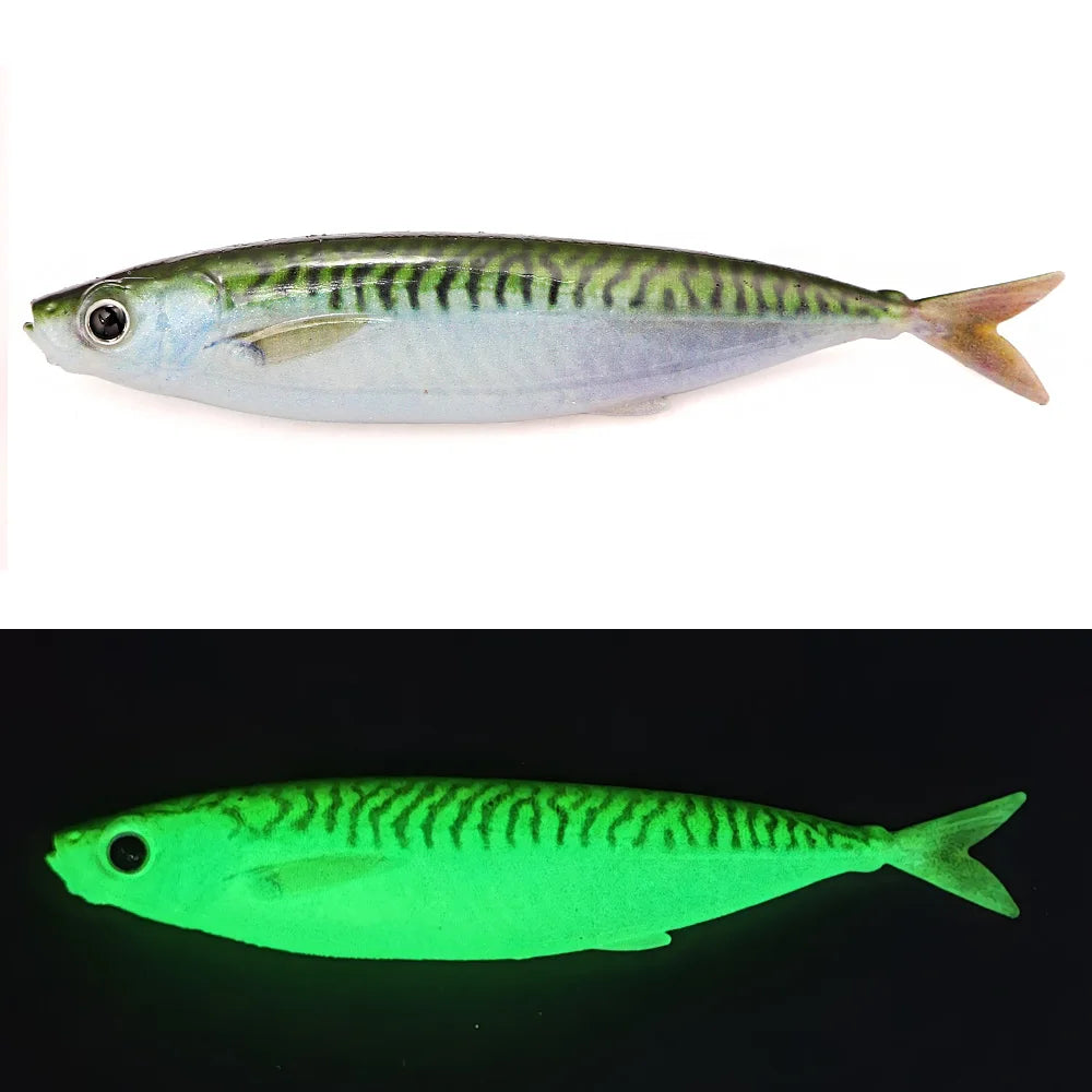 B&U 3D Mackerel Swimbait Saltwater Soft Fishing Lure – 2 Pack Soft Fishing Lure P3 mackerel 2pcs-14.5cm-34.6g