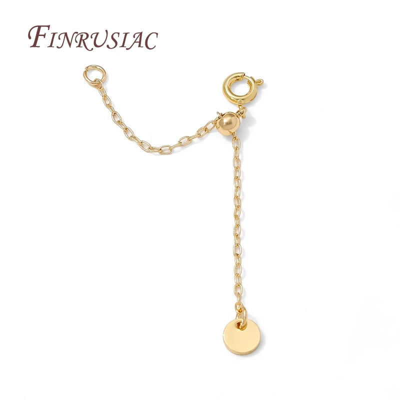 18K Gold Plated Extension Chain Spring Clasp – Pearl Necklace DIY Jewelry Finding Chain P3