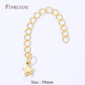 18K Gold Plated Star Chain Extender – Oval Cable Extension Jewelry Chain Extender P3 18K Gold Plated 10 Pieces
