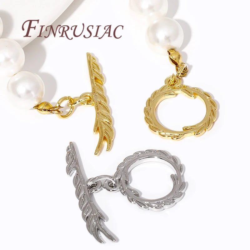 18K Gold Plated Toggle Clasp – Brass OT Connector for DIY Jewelry Jewelry Clasp Findings P3