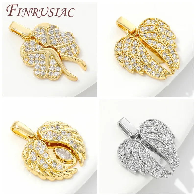 18K Gold Plated Zircon Heart Charm Pendants | DIY Jewelry Making Jewelry Charm Pendant P3
