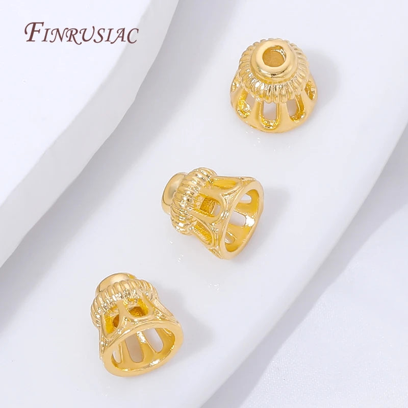 18K Gold Plated Filigree Cone Bead Caps – DIY Jewelry Findings Jewelry Findings P3