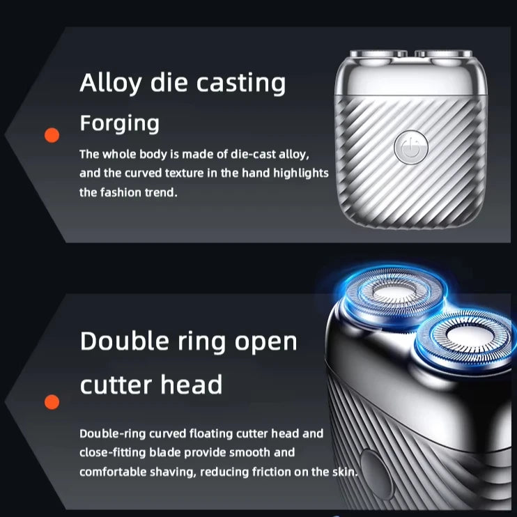 Men's Zinc Alloy Rotary Electric Shaver – USB Rechargeable Electric Rotary Shaver P3