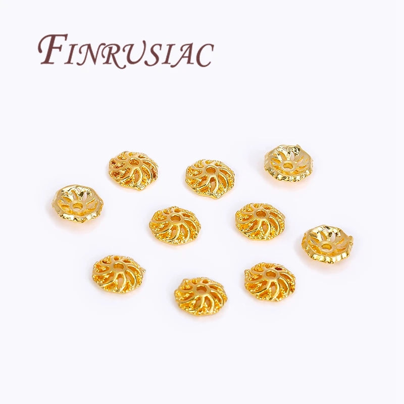 18K Gold Plated Bead End Caps – DIY Jewelry Spacer Findings Bead Caps Findings P3