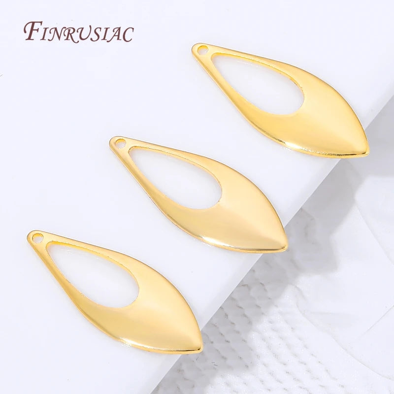 18K Gold Plated Openwork Leaf Teardrop Charms – DIY Jewelry Jewelry Making Findings P3
