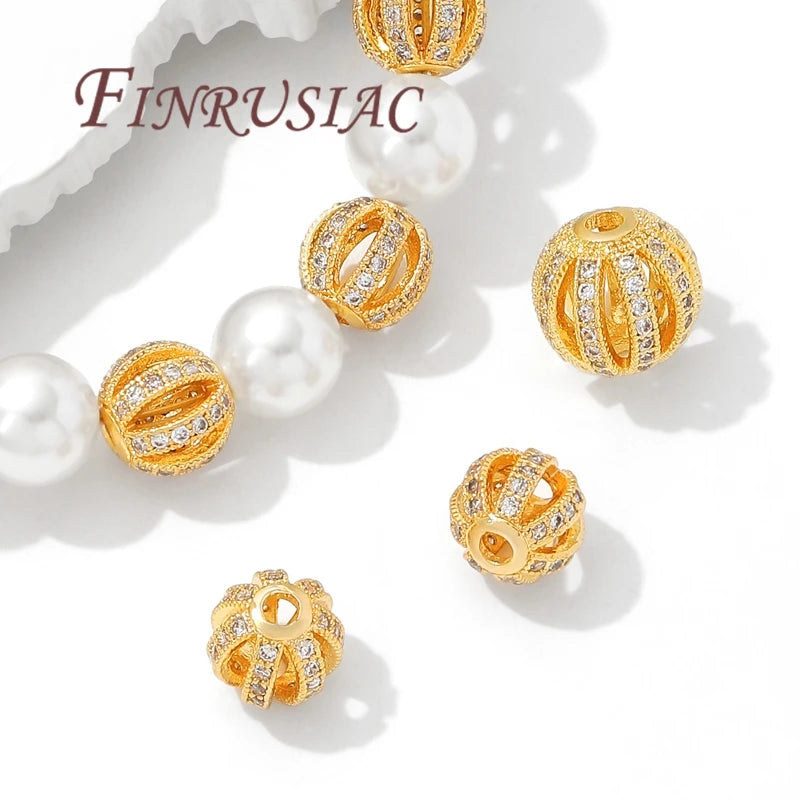18K Gold Plated Brass Spacer Beads 7mm – DIY Jewelry Making Jewelry Spacer Beads P3