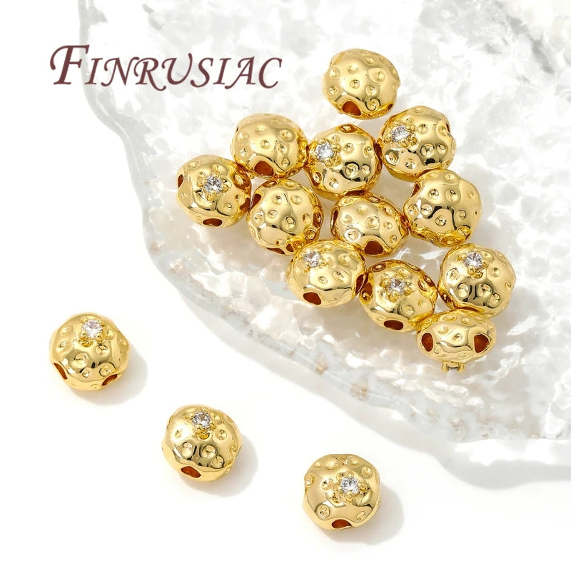18K Gold Plated Round Spacer Beads 8mm – DIY Jewelry Making Jewelry Spacer Beads P3