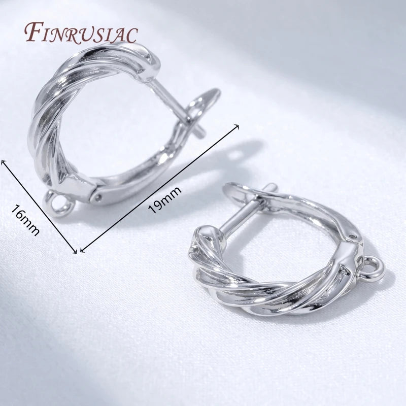 Fan Twist Wave Leverback Earring Hooks 18K Gold Plated DIY Earring Hooks Findings P3 Rhodium Plated 2 pairs