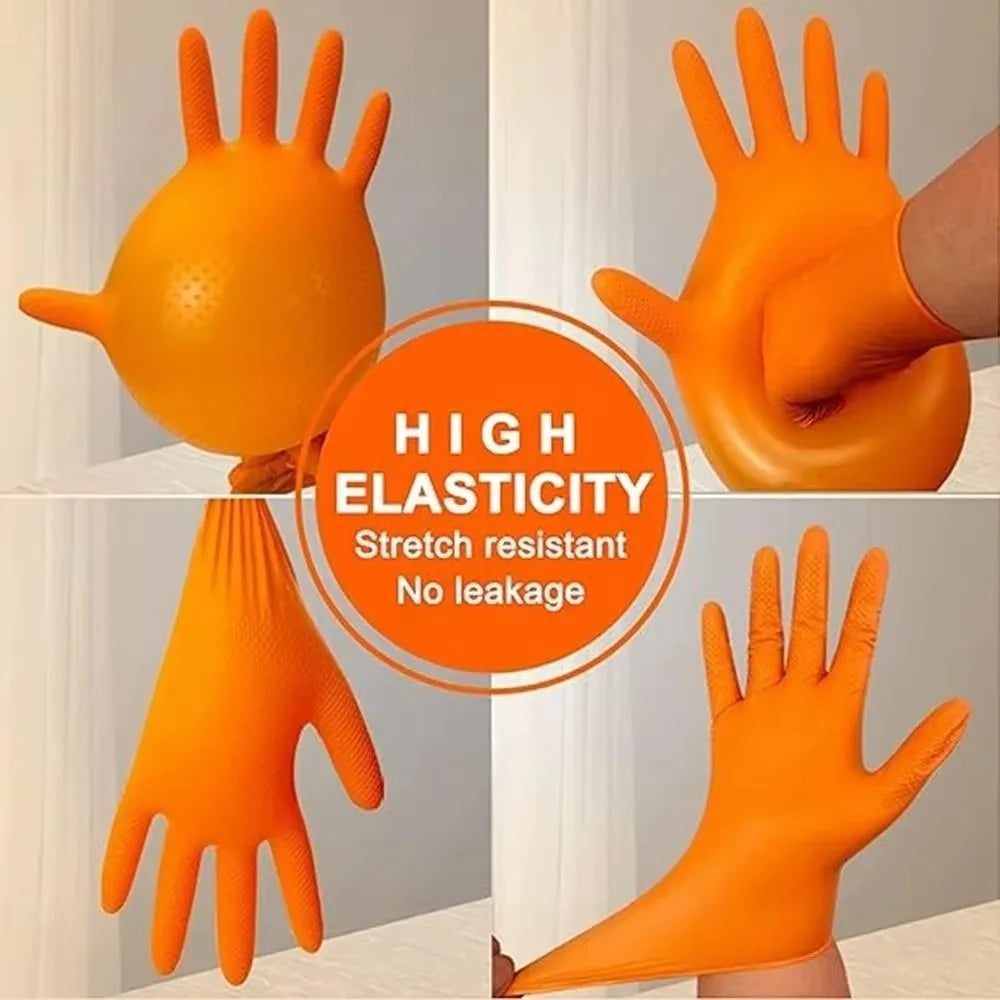 10-Pack Heavy Duty 8mil Nitrile Gloves – Diamond Grip Latex-Free Disposable Safety Gloves P3