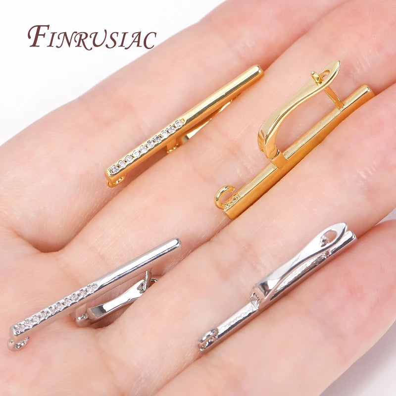 18K Gold Plated Zircon Earring Hooks | DIY Jewelry Findings Earring Hooks Findings P3