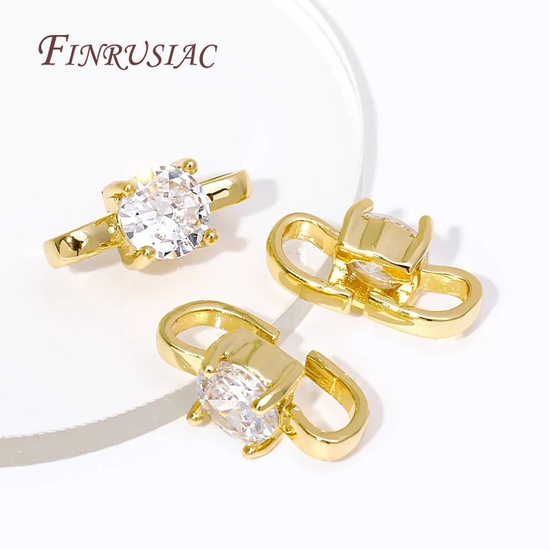 18K Gold Plated Zircon Clasp Connectors – DIY Jewelry Making Jewelry Clasp Connector P3