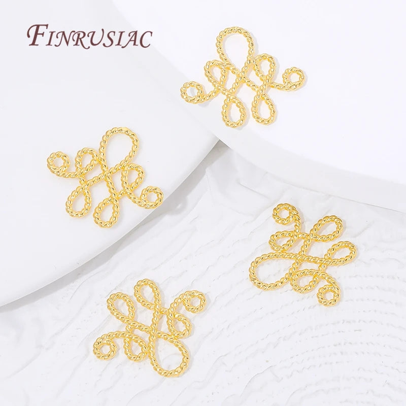 18K Gold Plated Chinese Knot Charm Connectors | DIY Jewelry Jewelry Charm Connectors P3