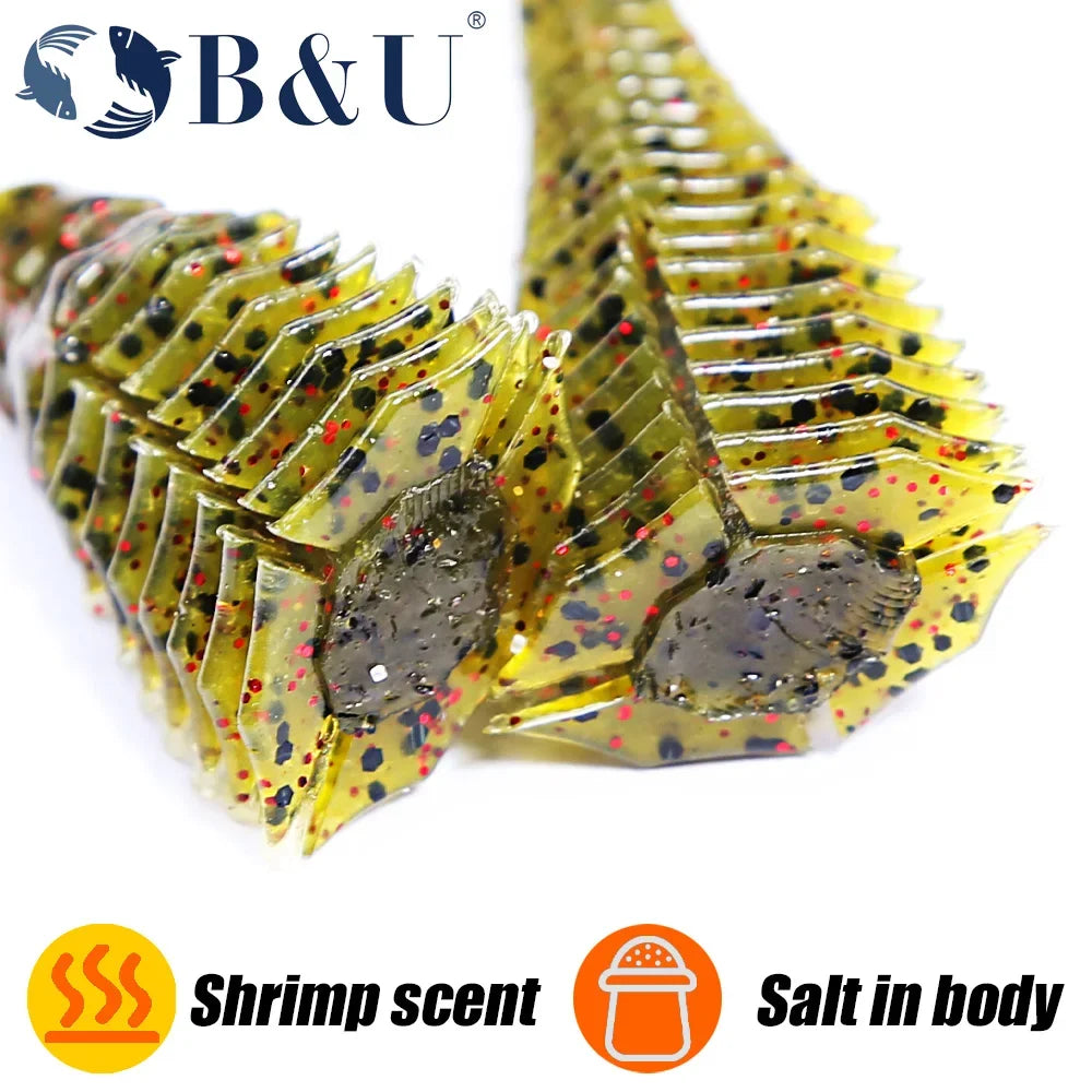 B&U 5-Pack 11.4cm Senko Wacky Worm Soft Bait – Bass & Perch Soft Fishing Lure P3