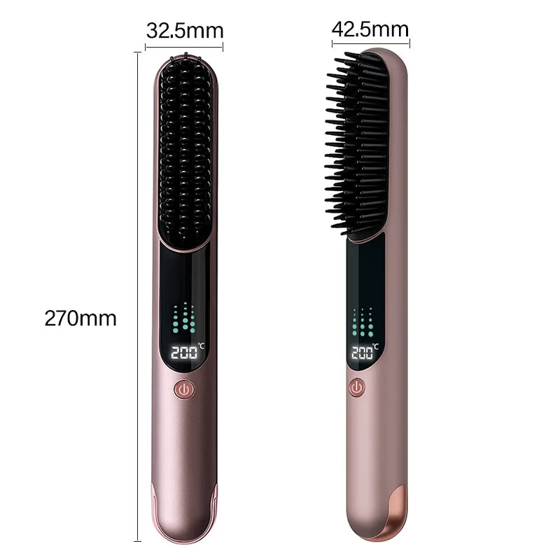 Cordless Ionic Hair Straightener Brush – Infrared Rechargeable Hair Straightener Brush P3