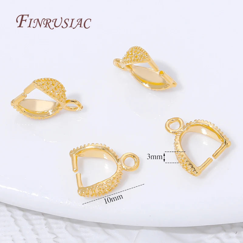18K Gold Plated Pinch Bail Clasp | DIY Jewelry Findings Jewelry Making Findings P3 18K Gold Plated 8 pieces