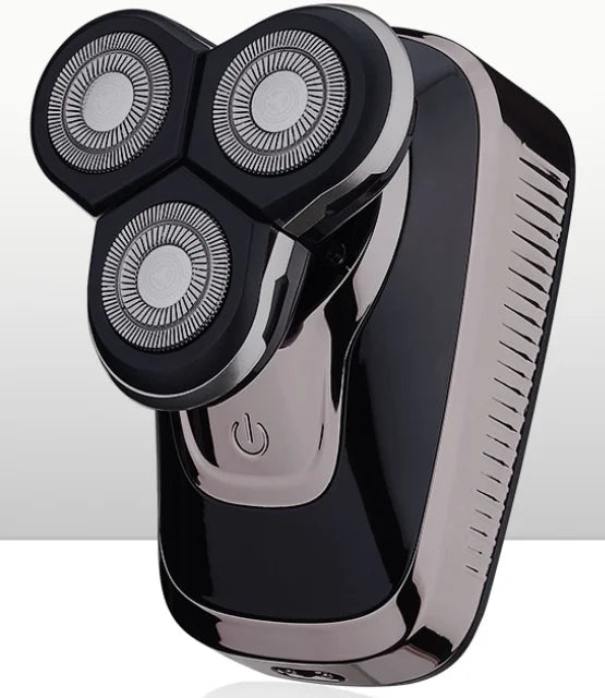 Mini 5-Blade Rotary Electric Shaver – USB-C Rechargeable IPX7 Rotary Electric Shaver P3 Black 3 In 1 USB Type-C
