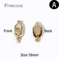 14K Gold Plated Brass Ingot Press Buckle Clasp Connectors DIY Jewelry Clasp Findings P3 14K Gold Plated 4 Pieces