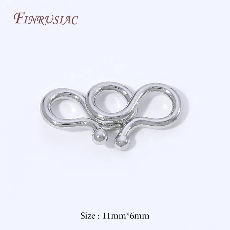 18K Gold Plated S-Hook Infinity Clasp – Brass Jewelry Fastener Jewelry Clasp Findings P3 Rhodium Plated 40 pcs