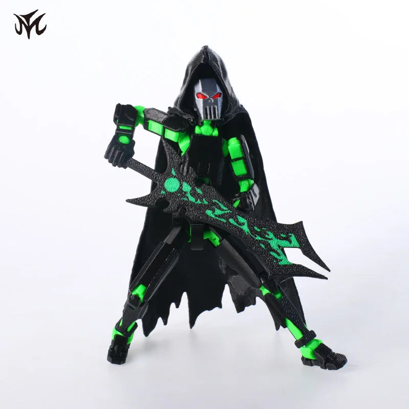 T13 Titan 3D Printed Skeleton Robot Grim Reaper Action Figure Action Figure P3 balck green