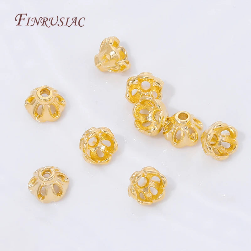 18K Gold Plated Flower Spacer Beads & Brass Bead Caps | DIY Jewelry Jewelry Findings P3
