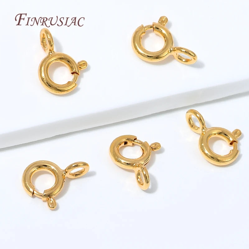 18K Gold Plated Spring Ring Clasp with Loops – DIY Jewelry Jewelry Clasp Findings P3