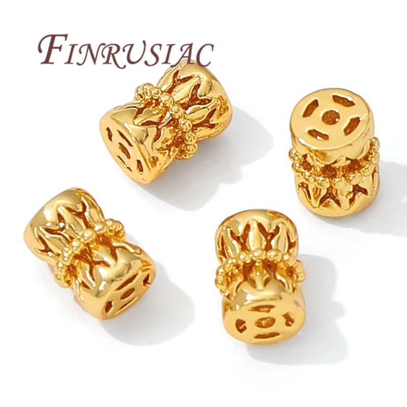 18K Gold Plated Hollow Spacer Beads 7.5mm | DIY Jewelry Jewelry Spacer Beads P3