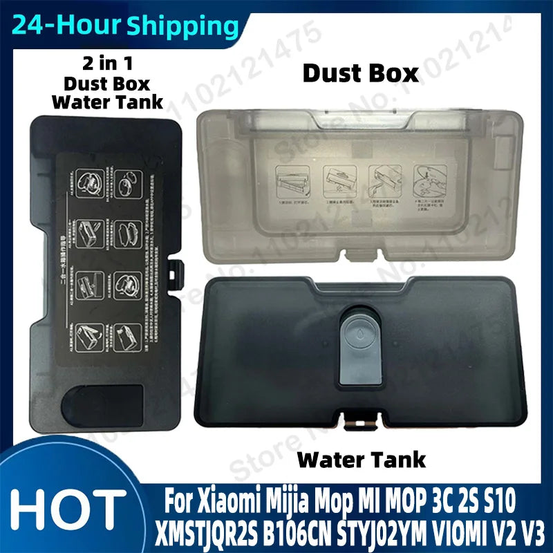 2-in-1 Water Tank Dust Box & Filter for Xiaomi Mi Mop Viomi Vacuum Cleaner Parts P3