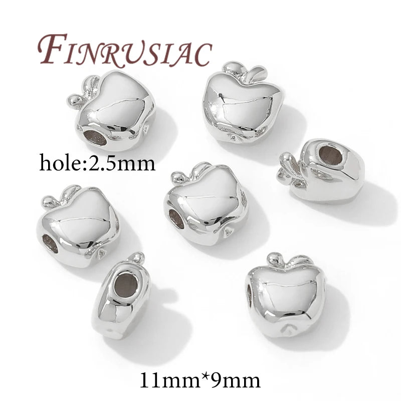 18K Gold Plated Apple Spacer Beads 11mm – DIY Jewelry Findings Jewelry Spacer Beads P3 Rhodium Plated 6 pcs