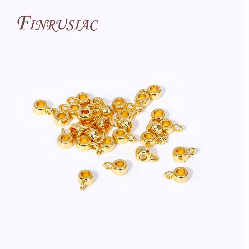 18K Gold Plated Brass Pendant Bail Beads 4×2.5mm – DIY Jewelry Jewelry Making Findings P3