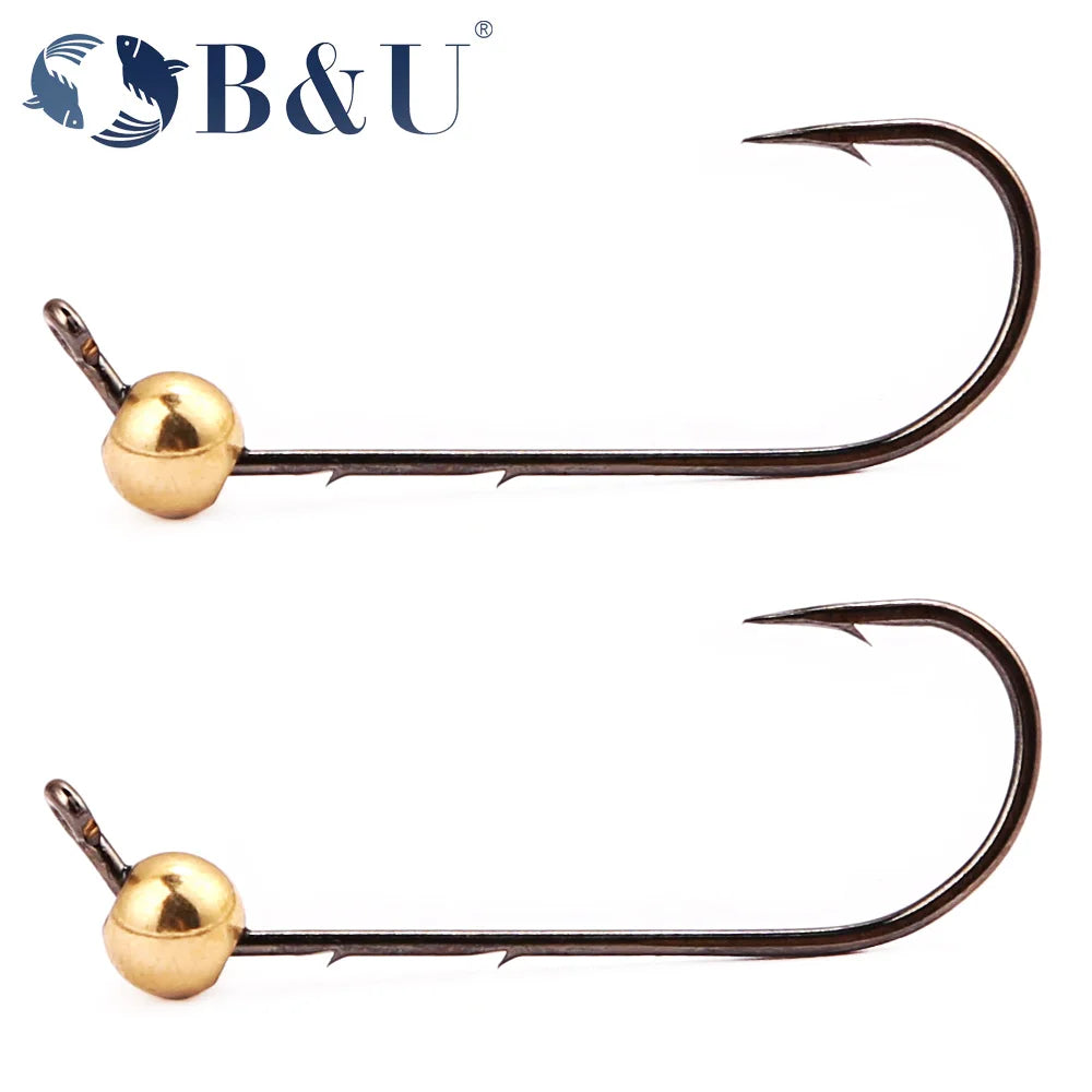 B&U 5pc Micro Jig Head Hooks 0.5g–4g | Soft Worm Fishing Jig Head Hooks P3