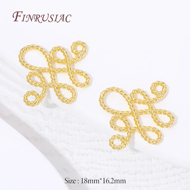 18K Gold Plated Chinese Knot Charm Connectors | DIY Jewelry Jewelry Charm Connectors P3 18K Gold Plated 6 pieces