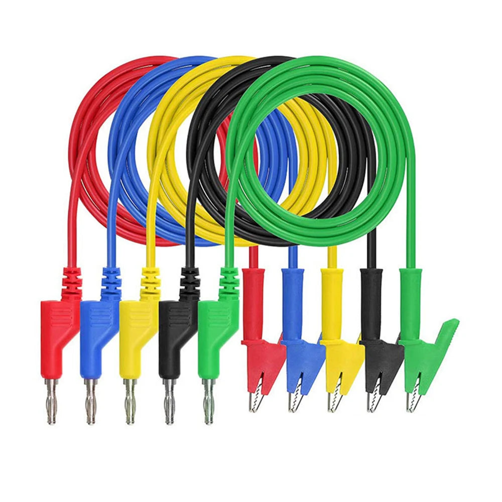 4mm Copper Banana Plug Test Leads – 5-Piece Set | 19A/1000V Electrical Test Leads P3 Type A